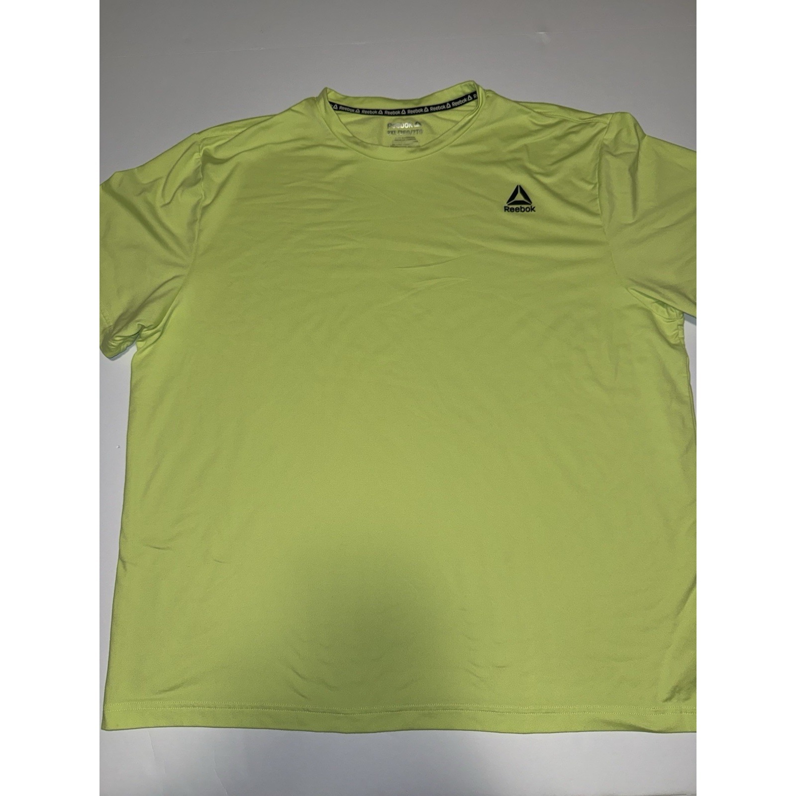 Reebok Men 2xl T-Shirt Performance Lime Green Stretch Wicking Gym Workout Work